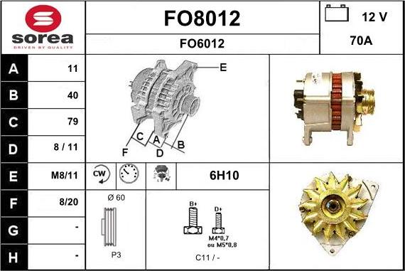 SNRA FO8012 - Generator alexcarstop-ersatzteile.com