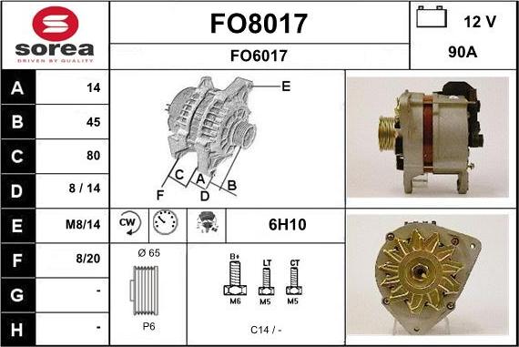 SNRA FO8017 - Generator alexcarstop-ersatzteile.com