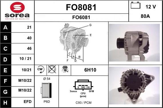 SNRA FO8081 - Generator alexcarstop-ersatzteile.com