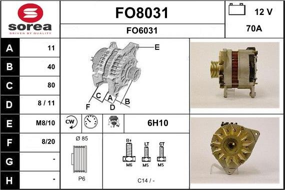 SNRA FO8031 - Generator alexcarstop-ersatzteile.com