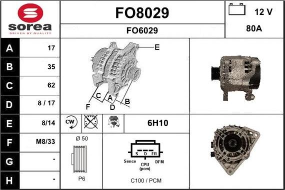 SNRA FO8029 - Generator alexcarstop-ersatzteile.com