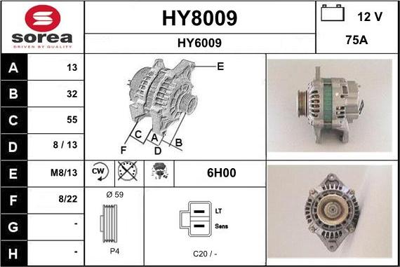 SNRA HY8009 - Generator alexcarstop-ersatzteile.com