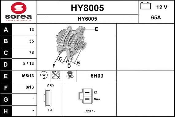 SNRA HY8005 - Generator alexcarstop-ersatzteile.com