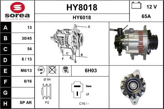 SNRA HY8018 - Generator alexcarstop-ersatzteile.com