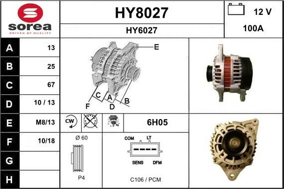 SNRA HY8027 - Generator alexcarstop-ersatzteile.com