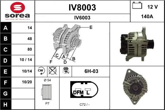 SNRA IV8003 - Generator alexcarstop-ersatzteile.com