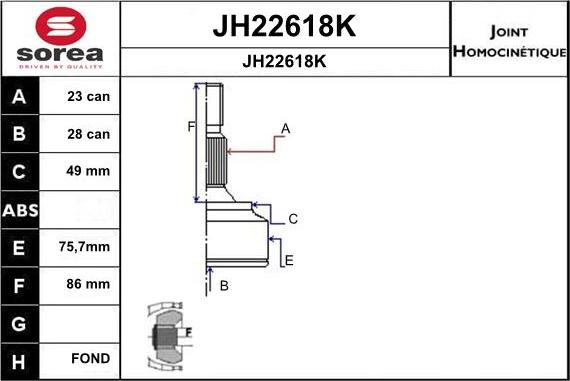 SNRA JH22618K - Gelenksatz, Antriebswelle alexcarstop-ersatzteile.com