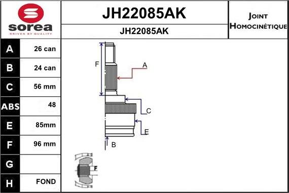 SNRA JH22085AK - Gelenksatz, Antriebswelle alexcarstop-ersatzteile.com