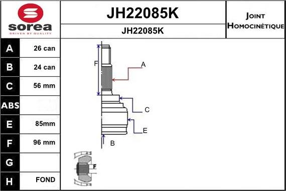 SNRA JH22085K - Gelenksatz, Antriebswelle alexcarstop-ersatzteile.com