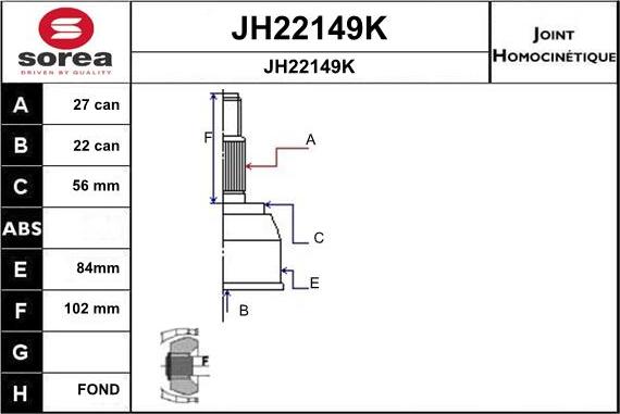 SNRA JH22149K - Gelenksatz, Antriebswelle alexcarstop-ersatzteile.com