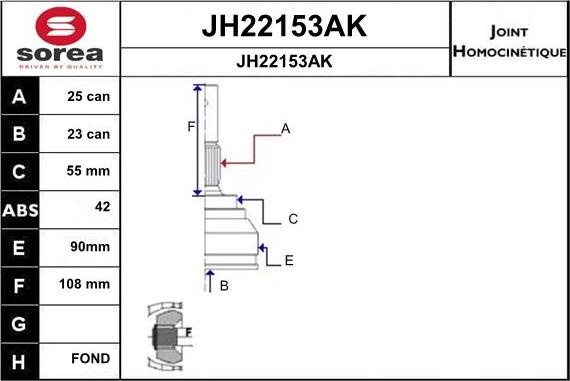 SNRA JH22153AK - Gelenksatz, Antriebswelle alexcarstop-ersatzteile.com