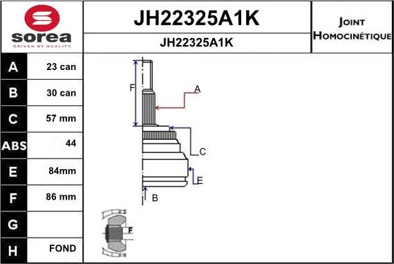 SNRA JH22325A1K - Gelenksatz, Antriebswelle alexcarstop-ersatzteile.com