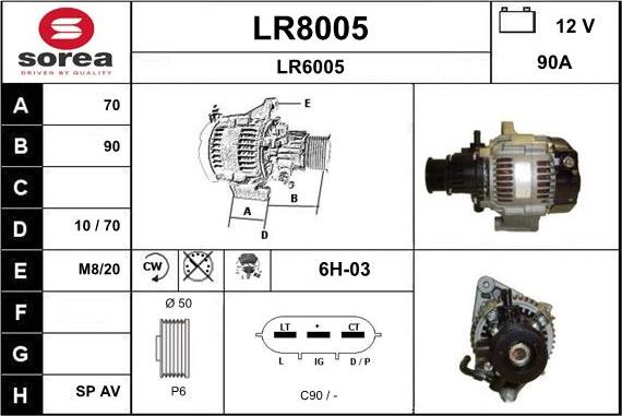 SNRA LR8005 - Generator alexcarstop-ersatzteile.com