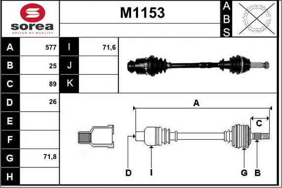 SNRA M1153 - Antriebswelle alexcarstop-ersatzteile.com