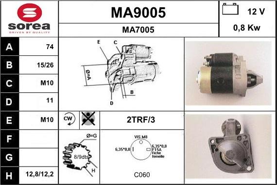 SNRA MA9005 - Starter alexcarstop-ersatzteile.com