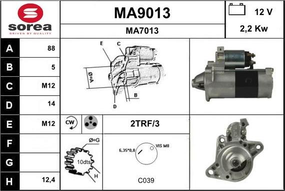 SNRA MA9013 - Starter alexcarstop-ersatzteile.com