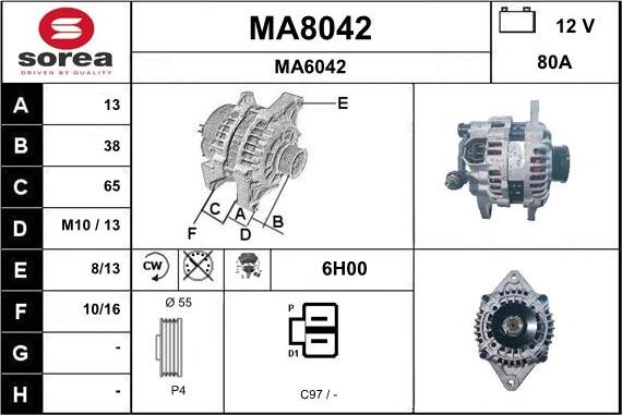 SNRA MA8042 - Generator alexcarstop-ersatzteile.com