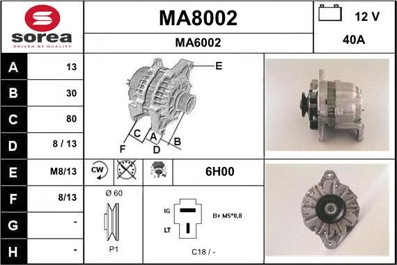 SNRA MA8002 - Generator alexcarstop-ersatzteile.com