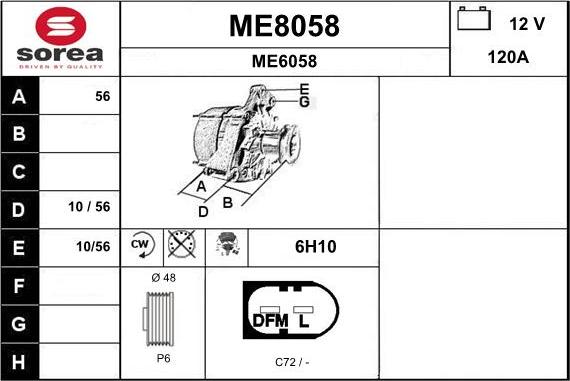 SNRA ME8058 - Generator alexcarstop-ersatzteile.com