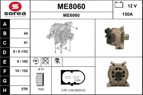 SNRA ME8060 - Generator alexcarstop-ersatzteile.com