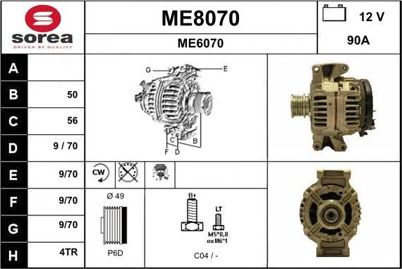 SNRA ME8070 - Generator alexcarstop-ersatzteile.com