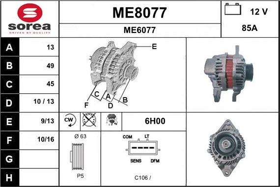 SNRA ME8077 - Generator alexcarstop-ersatzteile.com