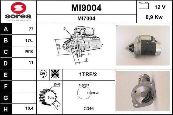 SNRA MI9004 - Starter alexcarstop-ersatzteile.com