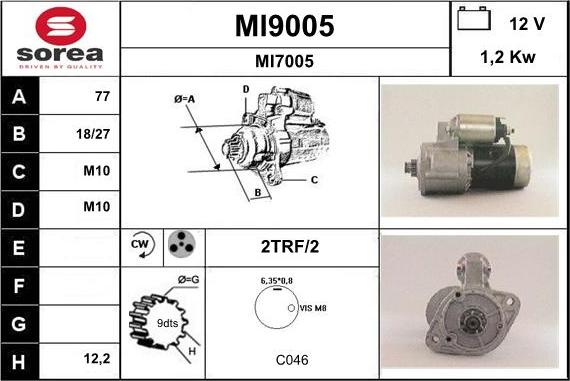 SNRA MI9005 - Starter alexcarstop-ersatzteile.com