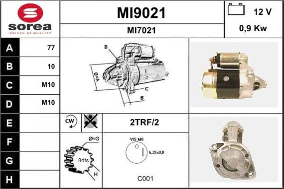 SNRA MI9021 - Starter alexcarstop-ersatzteile.com