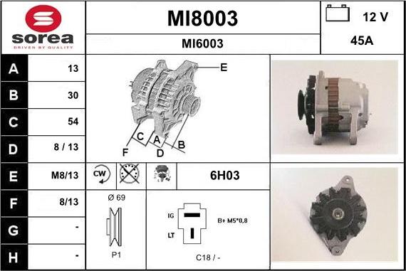 SNRA MI8003 - Generator alexcarstop-ersatzteile.com