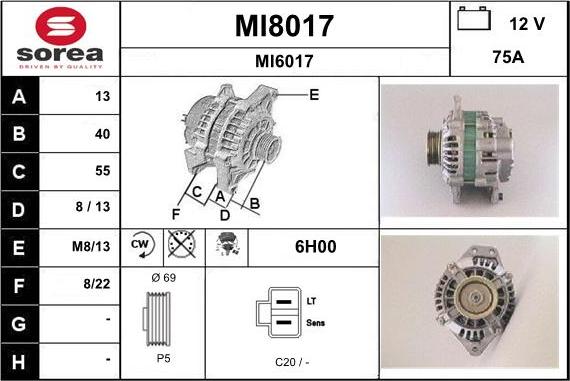 SNRA MI8017 - Generator alexcarstop-ersatzteile.com