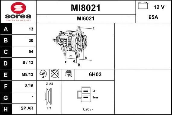 SNRA MI8021 - Generator alexcarstop-ersatzteile.com