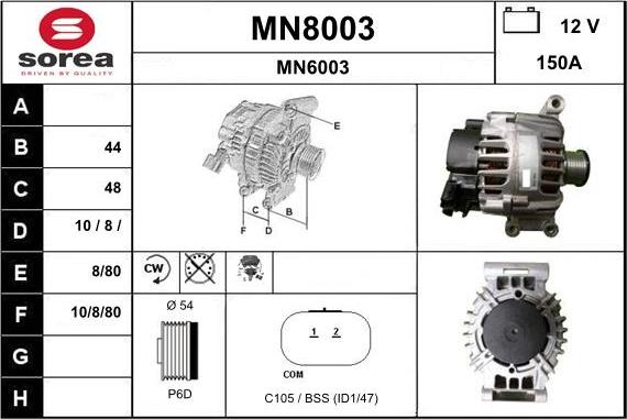 SNRA MN8003 - Generator alexcarstop-ersatzteile.com