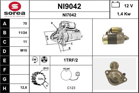 SNRA NI9042 - Starter alexcarstop-ersatzteile.com