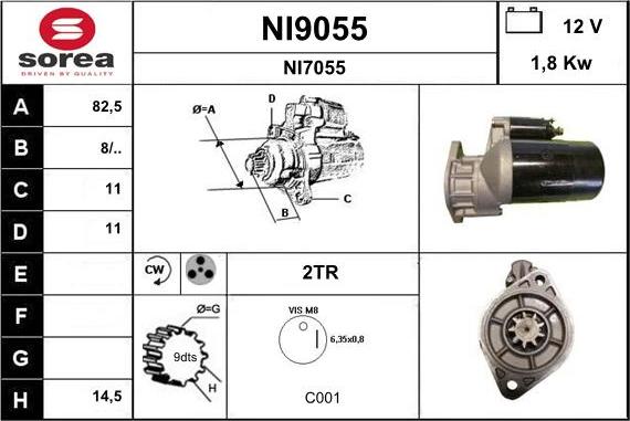 SNRA NI9055 - Starter alexcarstop-ersatzteile.com