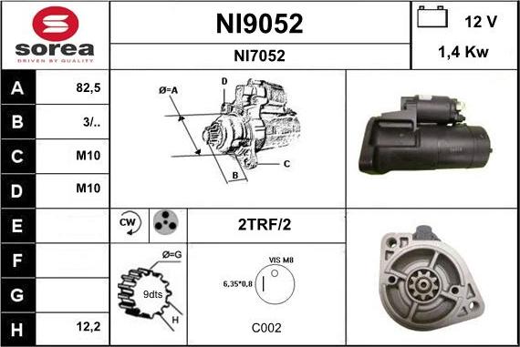 SNRA NI9052 - Starter alexcarstop-ersatzteile.com