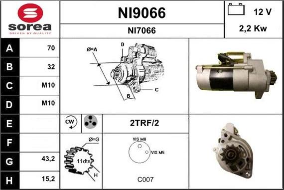 SNRA NI9066 - Starter alexcarstop-ersatzteile.com