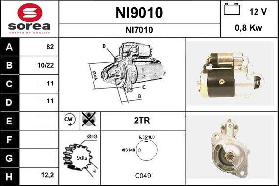 SNRA NI9010 - Starter alexcarstop-ersatzteile.com