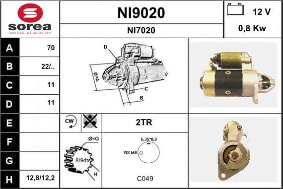 SNRA NI9020 - Starter alexcarstop-ersatzteile.com