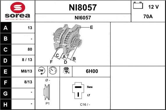 SNRA NI8057 - Generator alexcarstop-ersatzteile.com