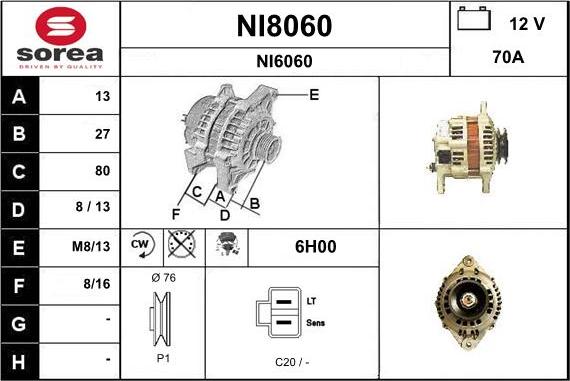 SNRA NI8060 - Generator alexcarstop-ersatzteile.com