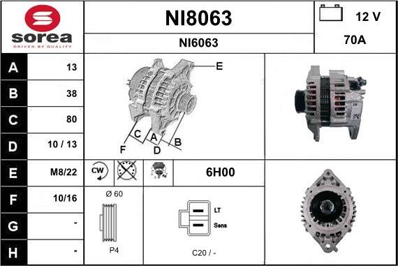 SNRA NI8063 - Generator alexcarstop-ersatzteile.com