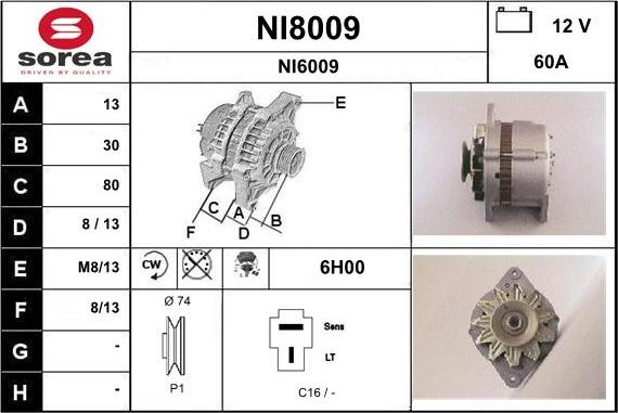 SNRA NI8009 - Generator alexcarstop-ersatzteile.com