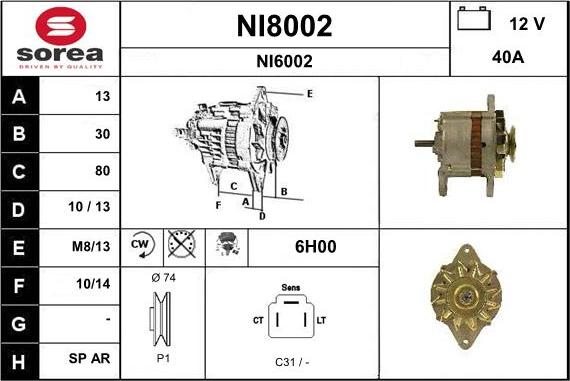 SNRA NI8002 - Generator alexcarstop-ersatzteile.com