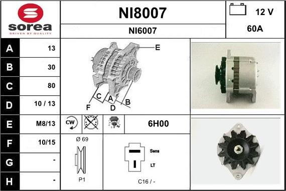 SNRA NI8007 - Generator alexcarstop-ersatzteile.com