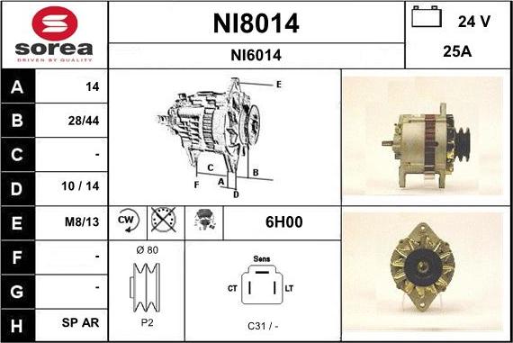 SNRA NI8014 - Generator alexcarstop-ersatzteile.com