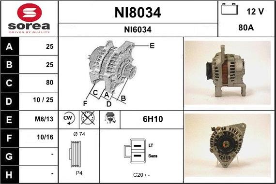 SNRA NI8034 - Generator alexcarstop-ersatzteile.com