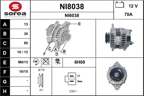 SNRA NI8038 - Generator alexcarstop-ersatzteile.com