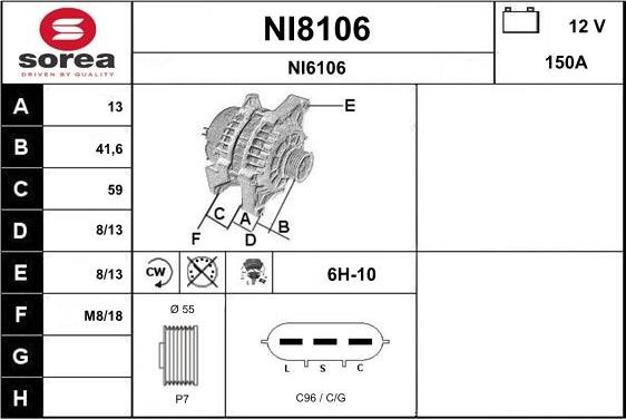 SNRA NI8106 - Generator alexcarstop-ersatzteile.com