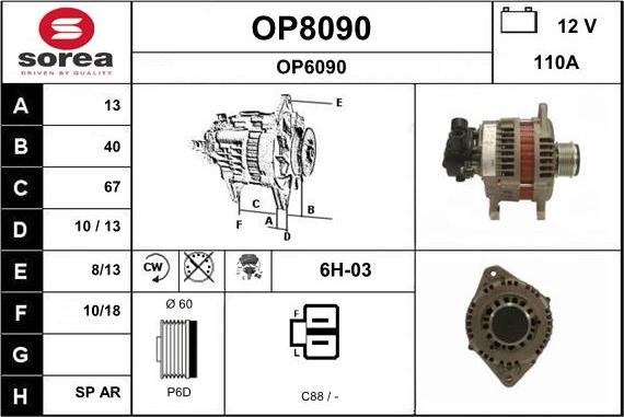 SNRA OP8090 - Generator alexcarstop-ersatzteile.com